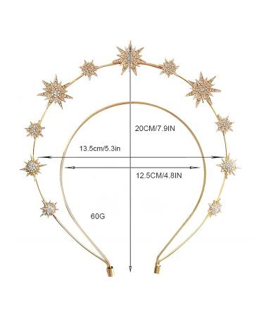 GFLPO Halo Crown Headpiece - Celestial Crystal Gold Goddess Crown for Women - Boho Bridal Wedding Tiara - Buy Online on GoSupps.com