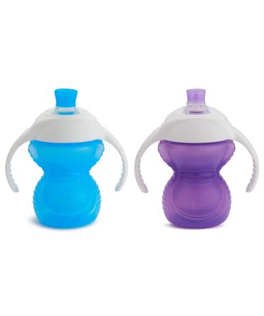 Munchkin Click Lock Bite Proof Trainer Cup 7 Ounce 2 Pack Blue/Purple