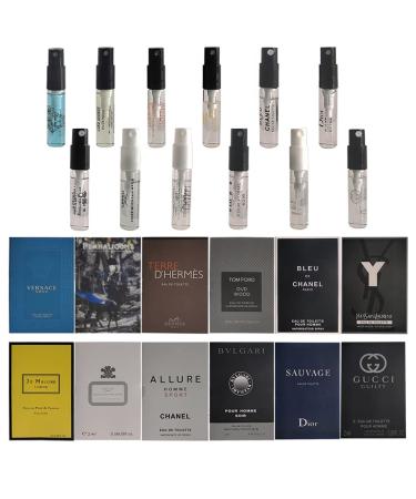 Star Rise Men's Perfume Sampler 12pcs Sample Vials Designer Fragrance Samples for Men (Lot 12), 0.72 Fl Oz (Pack of 1)