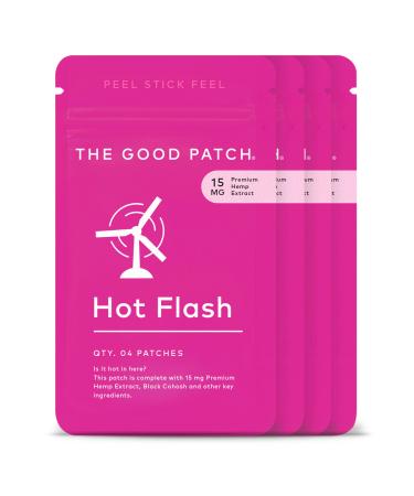 The Good Patch Plant Powered Menopause Support -  Sustained Release Hot Flash Patch with Hemp Extract, Black Cohosh, and Black Pepper (16 Total Patches) 4 Count (Pack of 4)