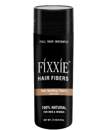 FIXXIE Hair Fibres LIGHT BROWN for Thinning Hair 27.5g Bottle Hair Fibre Concealer for Hair Loss for Men and Women Naturally Thicker Looking Hair with Keratin Hair Fibers.