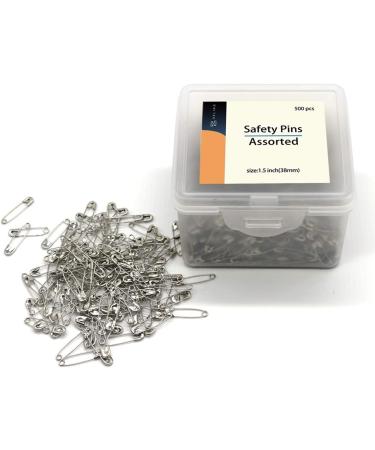 500 Pack 1.5Inch Safety Pins Bulk with Convenient Box - Size 2 Small Pins for Clothes, Home, Office - Buy Online on GoSupps.com
