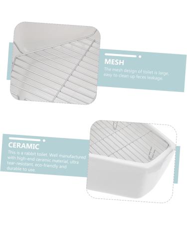 HANABASS Rabbit Toilet Bunny Litter Tray Small Animal Toilet Pet Toilet Guinea Pig Bedding White Ceramics - Buy Online on GoSupps.com