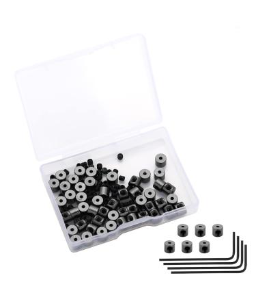 SUBANG 30 Pieces Pin Keepers Pin Locks Pin Backs Locking Clasp Locking Pin Keeper Backs with 3 Wrench All in Storage Case 5mm x 6mm 6X5 mm Black 30 Pieces