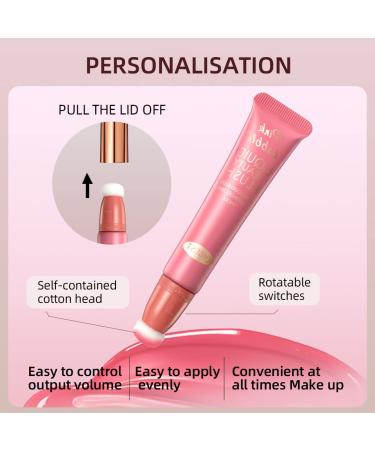 Blush Beauty Wand with Cushion Applicator - Long-Wearing, Weightless Coverage Liquid Blush for Natural Dewy Finish - Gentle Breeze Orange - Buy Online on GoSupps.com