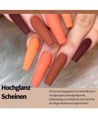 Morovan Gel Nail Polish Set: Glitter Orange Gold Dark Brown Gel Polish Set 6 Colors Autumn Nail Polish Gel Soak Off U V LED Nail Varnish Christmas Nail Art Manicure Gift Kit Sunset Boulevard - Buy Online on GoSupps.com