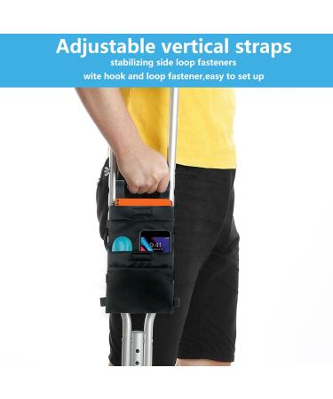 Huyath Crutch Bag | Lightweight Crutch Accessories Bag Cane Accessories Drink Holder Water-Resistant Pocket Organizer for Men Women Kids - Buy Online on GoSupps.com