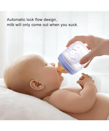 Nouri Glass Baby Bottle 3 oz Purple - Silicone Sleeve for Newborns | Closer to Breastfeeding | Infant Feeding Solution - Buy Online on GoSupps.com