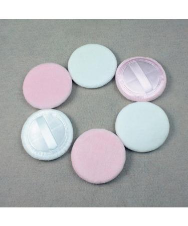 Frcolor 10Pcs Washable Velour Face Powder Puff for Foundation Makeup - Pink Cosmetic Tool with Ribbon - Ideal for All Skin Types - Buy Online on GoSupps.com