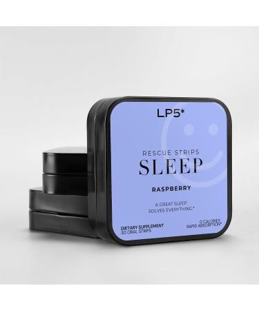 LP5* Sleep Rescue Strips Raspberry Flavor | 1 mg Melatonin Valerian Root Lavender Chamomile and Hibiscus Extract Rapid Absorbtion - Fast Acting - Pack of 30 Strips - Buy Online on GoSupps.com