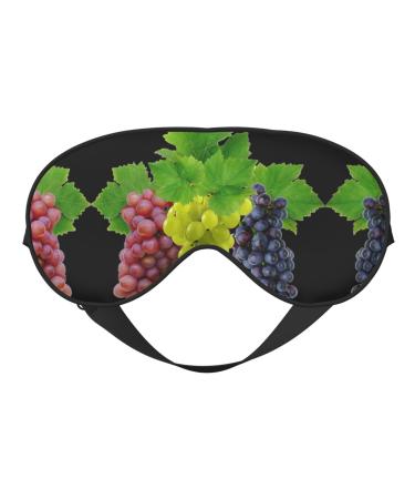 SSIMOO Grape Print Ultra-Soft Light-Blocking Eye Mask for Optimal Comfort and Restful Sleep Black