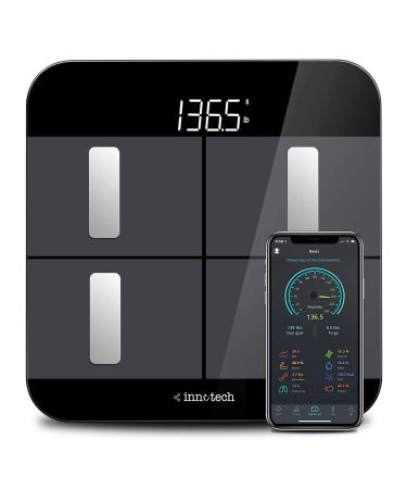 Innotech Body Fat Scale Smart Bluetooth Digital Bathroom Scales for Weight and Body Composition BMI Analyzer with Free APP, Works with Fitbit, Apple Health & Google Fit