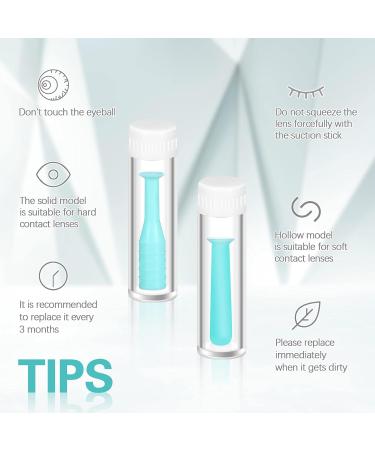 Fiada 2 Pieces Silicone Contact Lens Inserter Hard and Soft Contact Lens Inserter Remover Daily Contact Lens Suction Holder Plunger with Storage Case for Home Travel (Green) - Buy Online on GoSupps.com