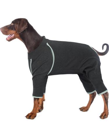 Hjyokuso Dogebody after op dogs pajamas with zipper for small mmmers Large dogs wound protection suits for dogs anti-wound licking op body dogs e-collar alternative for dogs-XS XS gray