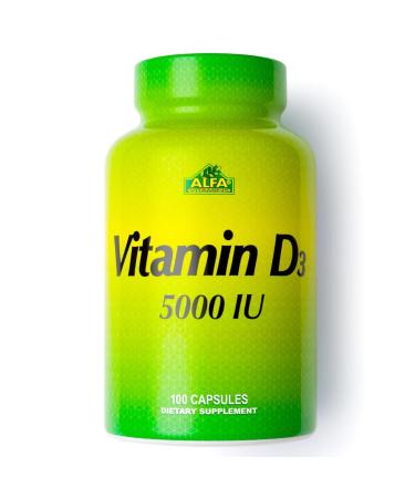 ALFA VITAMINS Vitamin D3 1000 IU Supplement, Supports Immune Health, Calcium Absorption, Healthy Bones & Joints, Dietary Supplement for Daily Wellness, Non GMO, Gluten Free, 100 Capsules