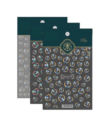 Gexo  Bubble Nail Art Stickers Decals Nail Art Supplies 5D Stereoscopic Embossed Nail Sticker for Acrylic Nail Design 5D Self-Adhesive Colorful Bubble Nail Art Decals DIY Decorations 3 Sheets