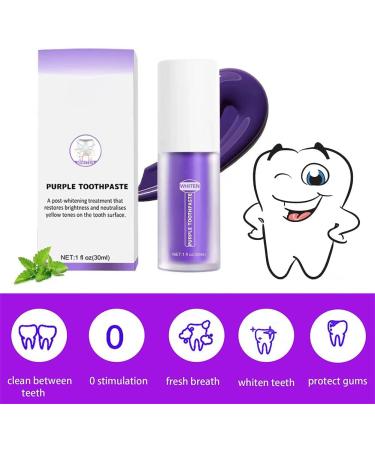 Whitening Toothpaste - 2pcs Purple Teeth Whitening Formula for Deep Stain Removal | Brighten Your Smile - Buy Online on GoSupps.com