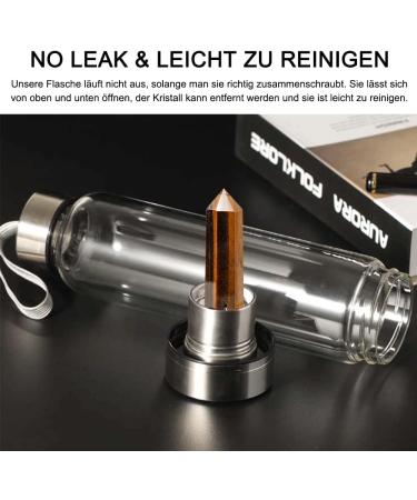 HINATAA Crystal Water Bottle - Removable Healing Natural Quartz (Tigers Eye) - 550ml | International Shipping Available - Buy Online on GoSupps.com