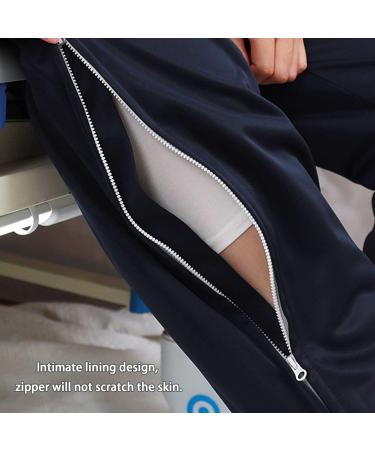 Daily Wear Black Patient Pants with Side Zipper for Elderly & Disabled - Comfortable Care Clothes for Surgery & Bedridden Patients | Medium Size - Buy Online on GoSupps.com