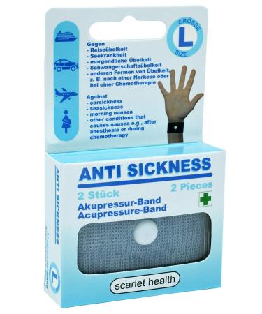 Scarlet Health |Acupressure band Sea 1 pair of acupressure arbitraries for nausea & seasickness for adults & children anti -utament volume for the wrist 2 elastic ligaments (gray l)