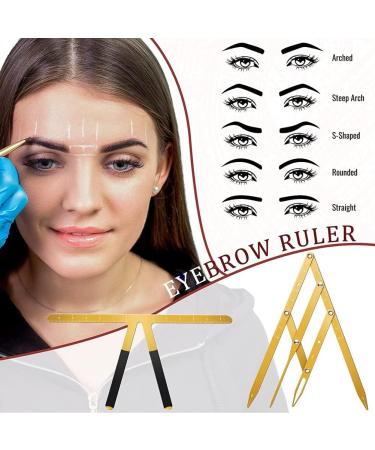 cogae 2Piece Eyebrow Ruler 3-Point Positioning Ruler Eyebrow Golden Proportion Caliper Ruler Brow Caliper Measuring Tool Gold - Buy Online on GoSupps.com