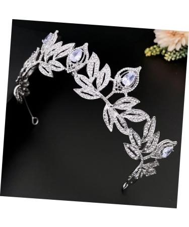 Hair Clip Headband Women Rhinestone Headwear Leaf Crown Hair Accessory Retro Decor Prom Props Tiara - Buy Online on GoSupps.com