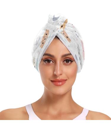 Colorful Bear Head Dry Hair Cap - Quick Drying 2 Piece Towel Set with Button Headband | Super Absorbent & Soft Comfort - Buy Online on GoSupps.com