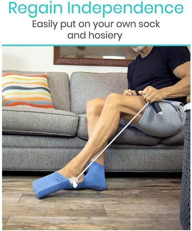 Xptieeck Sock Aid & Pull-Off Tool for Elderly & Pregnant Women - Easy Sock Helper Blue - Buy Online on GoSupps.com