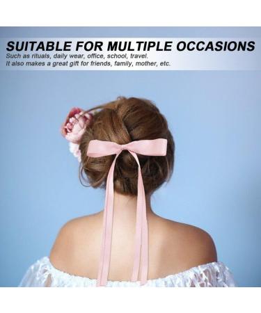 4pcs Hair Bows for Women Ribbon Long Tail Bowknot Hair Clips Elegant Tassel Hair Bow Clips Ponytail Holder Hair Accessories - Buy Online on GoSupps.com