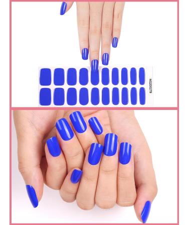 Kalolary 20PCS Nail Adhesive Wrap Nail Gel Polish Strips Full Wraps Nail Polish Stickers Cured Gel Nail Strips Self-Adhesive Gel Nail Wrap Stickers Decals(UV/LED Lamp Required) (Klein Blue) - Buy Online on GoSupps.com
