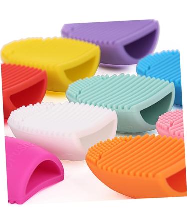 Housoutil Makeup Cleanser Cosmetic Brush Cleaning Tool Silicone Brush Cleaning Mat Silicone Brush Cleaner Glass Nasal Spray Make up Brush Cleaning Pads Travel Accessories Mini medium Black - Buy Online on GoSupps.com