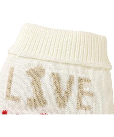 Puppy Sweater XL - Funny Patterns Winter Sweatshirt for Small Dogs | Cream White Dog Clothing - Buy Online on GoSupps.com
