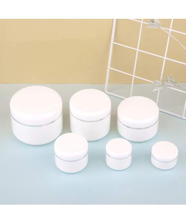 Tianzd 5-Piece 100ml White Plastic Screw Top Cosmetic Container with Silver Lid - Perfect for Ointments & Gels - Includes 5 Spoons - Buy Online on GoSupps.com