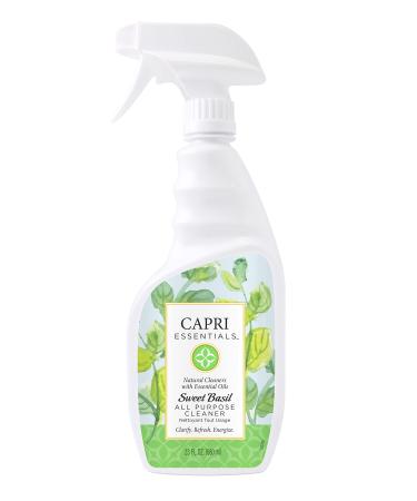 Capri Essentials Sweet Basil All Purpose Cleaner Spray – Essential Oils Surface & Glass Cleaner – Herbal Scented Household Cleaning Supplies – All Natural Cleaning Products (23 oz)