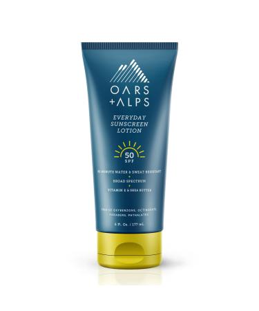 Oars + Alps Everyday SPF 50 Sunscreen Body Lotion Naturally Derived Skin Care Infused with Aloe Leaf Juice and Vitamin E 6 Fl Oz SPF 50 6 Fl Oz (Pack of 1)