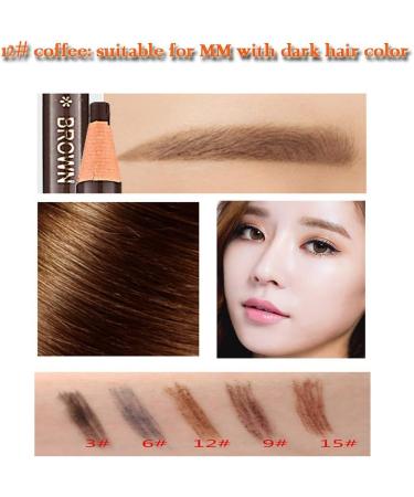  Kingknow Pull Cord Eyebrow Pencil Pen Waterproof Sweatproof Non-Fadeing Long-Lasting Not Easy to Smudge (Coffee#12) - Buy Online on GoSupps.com