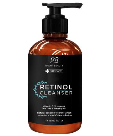 Radha Beauty Retinol Facial Cleanser 4 fl. oz - Cleans Pores on Oily Dry & Sensitive Skin