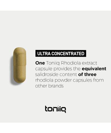 Toniiq Triple-Strength Rhodiola Rosea 600mg - 120 Capsules with 5% Salidroside Extract - Highly Purified & Bioavailable - Buy Online on GoSupps.com