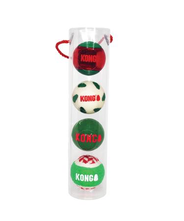 Kong Christmas/ Holiday Festive Balls 4 Pack