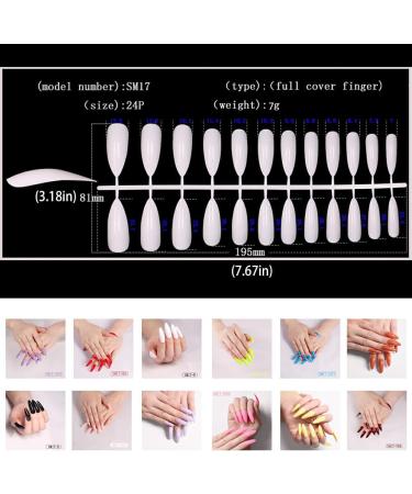 Dajidafu 1 Set False Nails Long Press Nail Tips Full Cover Artificial Fingernails Nail Art Simple Style for Women Girls Beginners SM17P63 Red - Buy Online on GoSupps.com