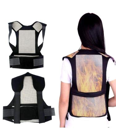 Generic Self-heating back warm vest shoulder heating protection pad infrared anion magnetic physical therapy (L)