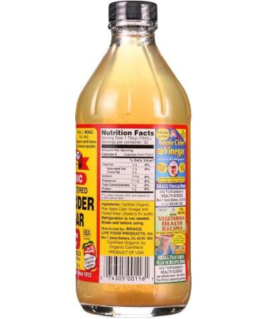 Bragg Organic Apple Cider Vinegar with the Mother - 16 Fl Oz Pack of 2 + Custom F.O.Y Measuring Spoon - Buy Online on GoSupps.com