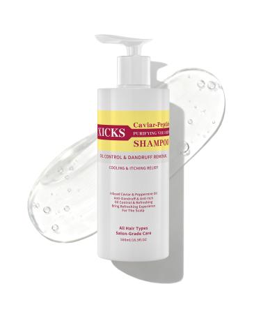 Caviar Peptide Cleansing Volumizing Shampoo Oil Control & Dandruff Removal AntiItch & Cooling Relief Enriched with Caviar & Peppermint Oil for All Hair Types 500ml169floz