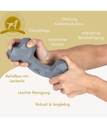 Durable Dog Chew Bones | Robust Natural Rubber Toys for Aggressive Chewing - Fillable & Dental Care | Gray Size M (1 Pack) - Buy Online on GoSupps.com