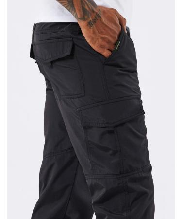 Yawho Men's Waterproof Windproof Hiking Pants - Softshell Trekking Cargo Trousers | Fast Dry Outdoor Gear (L 105 Black) - Buy Online on GoSupps.com