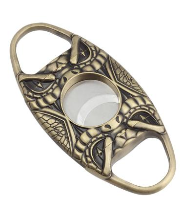 KANDUO Premium Cigar Cutter - Portable Cigar Cutters Double Bladed Stainless Steel Cigar Cutter Stainless Steel Cigar Cutter Perfect for Used by Cigar Lovers (Color : Gold)