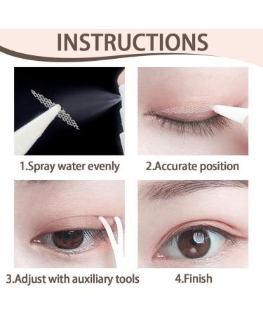 Slip-on eyelid stripes invisible eyelid stripes eyelid tape eye lifting breathable mesh eyelid lifting double slip eyelid tapes skin colour eyelid tape with fork rods - Buy Online on GoSupps.com