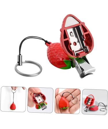 Ipetboom Strawberry Nail Scissors Manicure Tools Portable Fingernail Clipper Portable Toenail Clippers Pedicure Nippers Portable Nail Clipper Fold Key Chain Travel Stainless Steel Red - Buy Online on GoSupps.com