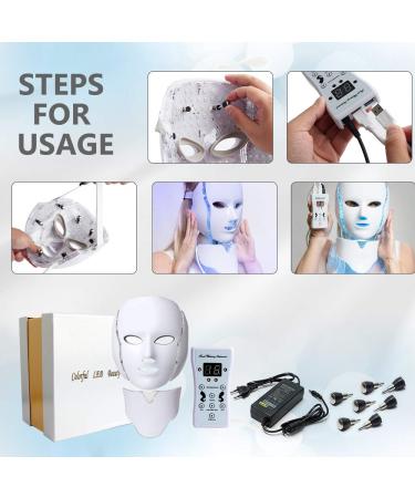 LED Face Mask Light Therapy | 7 Color Skin Rejuvenation & Anti-Aging Treatment for Face & Neck - Buy Online on GoSupps.com