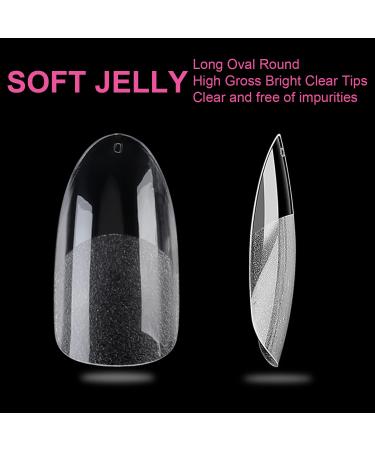UNA GELLA Soft Gel Almond Oval Nail Tips 216pcs - Full Cover Acrylic False Nails for Nail Extension, DIY Nail Salon - 12 Sizes - Buy Online on GoSupps.com